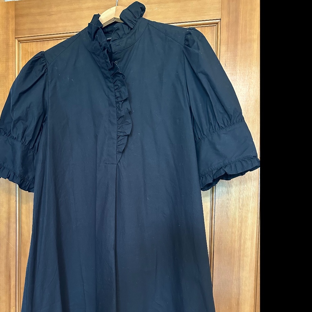 Banana Republic Poplin Shift Dress with Ruffle Detail